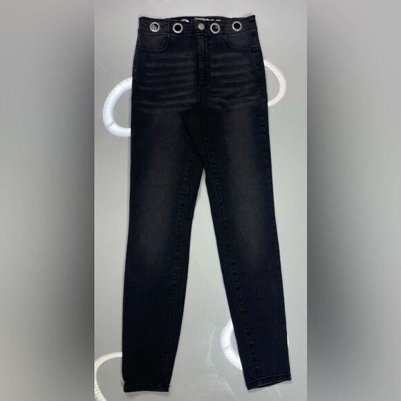 Garage Ultra High Rise Denim Jeans Women SIze 0 Or 24 Black - Picture 1 of 9
